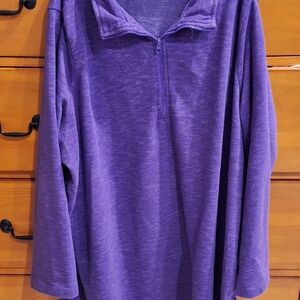 Woman Within Textured Purple Sweatshirt